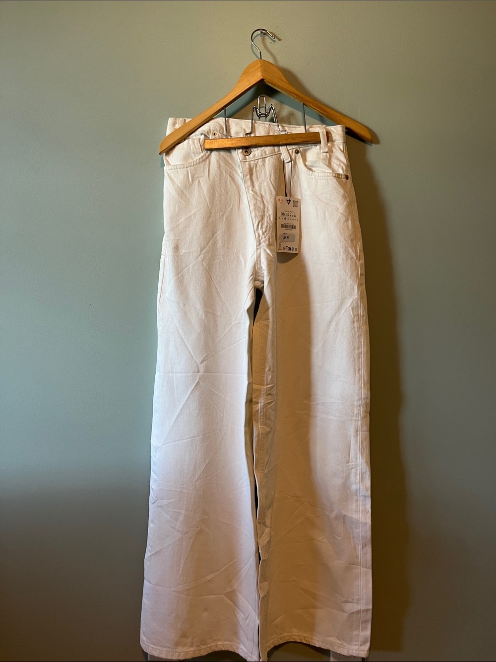 NWT ZARA CROSSED WAIST WIDE LEG.    4